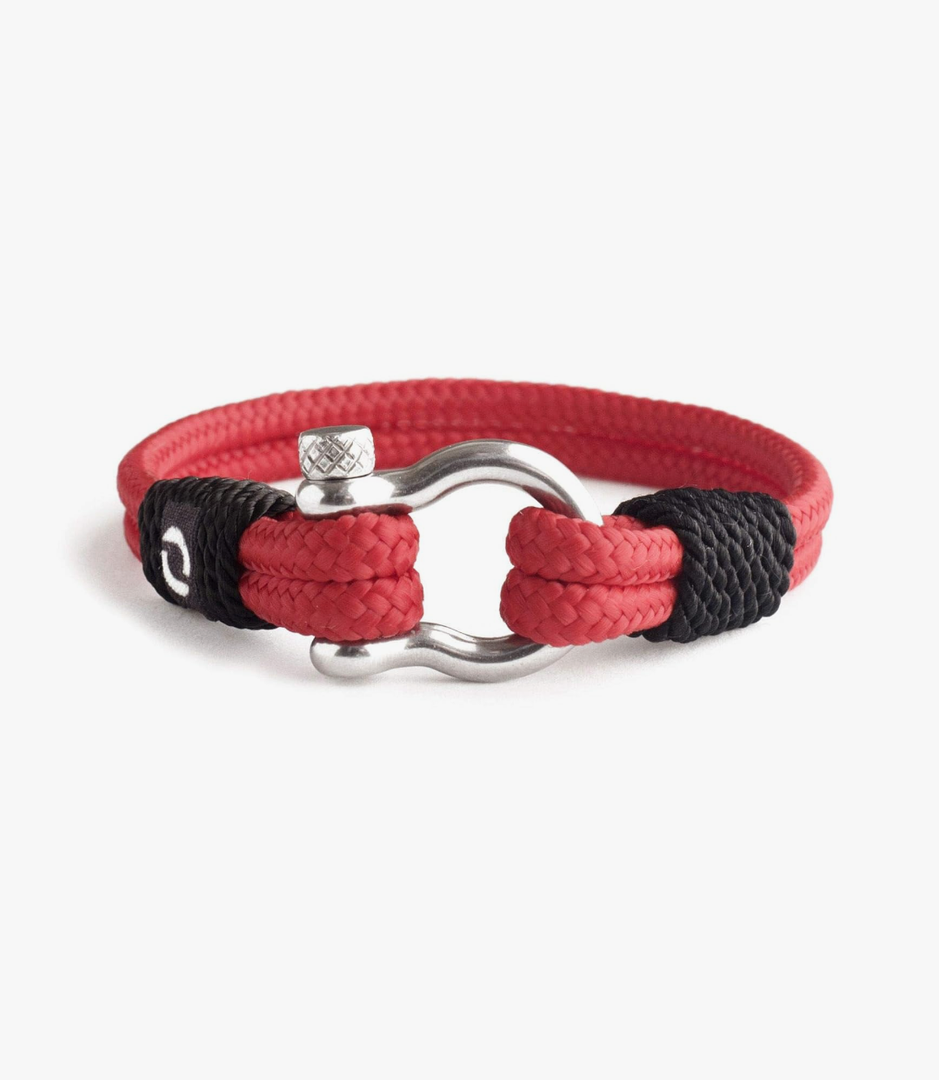 Mens Rope Bracelet - Stainless Steel Silver Shackle, Extremely Durable and Scratch Resistant Waterproof Paracord, Handmade, Nautical Wristband for Men