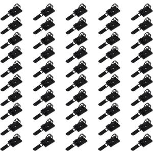 TAODAN 50PCS Desktop Cable Management Cable Tie Cable Clip Nylon Zip Tie Black Adjustable Tie Cable Clip Suitable for Fixing Wood and Metal and Glass