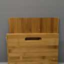MaxGear Acrylic Hanging File Organizer Box with Handles, Clear Desktop File Box for Letter Size/A4 Folder Holder, Bamboo