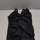 Smismivo Tummy Control Swimsuits for Women Slimming One Piece Bathing Suit Modest Padded Ruched Push Up Long Torso Curvy Shapewear V Neck Criss Cross Swimming Suits Full Coverage Swimwear (Black), M