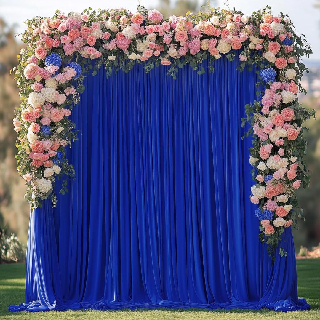 Wokceer Royal Blue Backdrop Curtain for Parties 10x10FT Photo Backdrop Drapes for Wedding Party Curtain Backdrop for Photoshoot Baby Shower Birthday Photography Background 2 Panels 5x10FT (10FTx10FT)
