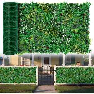Yangrass Artificial Grass Wall Panels, 40"x120" (33.33 sqft) Boxwood Wall Roll with Tropical Leaves, Faux Greenery Privacy Fence Screen, Grass Backdrop for Outdoor Indoor Garden Birthday Wedding Decor
