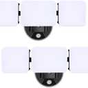 EMANER Outdoor Motion Sensor Floodlights, Dusk to Dawn Auto On at Night When Motion Detected, Security Light 4500lm 120V, 5000K 3-Head Frosted Lens, Motion Light for Driveway Patio (2-Pack) (Black)