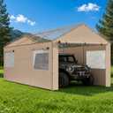 10x20 FT Carport Replacement, Heavy Duty Carport, Sidewalls & Doors, 2 Sidewalls & 2 Doors-Mesh Window