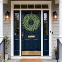 24" Real Touch Artificial Eucalyptus Wreath for Front Door - Fake Greenery Wreath with Realistic Feel, Faux Plant Wreath for Front Door Wall Windows Farmhouse Home Decor
