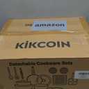 KIKCOIN 24 Pack Pots and Pans Set Non Stick, Detachable Handle Cookware Set, Induction RV Kitchen Cooking Set with Removable Handle, Frying Pans, Egg Pan - Dishwasher/Oven Safe, PFOA Free (Black)