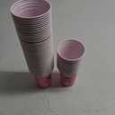 Ziliny 100 Pack Graduation Cups Bulk 16 oz Congrats Grad Cups 2025 Disposable Plastic Hot Cold Beer Beverage Drinks for School Graduation Party Decorations (Pink)