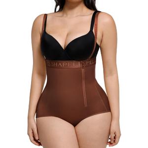 SHAPELLX Shapewear Tummy Control Panty for Women High Waist Body Shaper Waist Trainer Shaper Higher Power Panties (X-Large, Brown)
