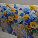 Blue and Yellow Flowers Wall Art Framed（Floral-2,16x24inch (40x60cm)