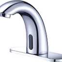 Touchless Bathroom Sink Faucet - Automatic Motion Sensor Restroom Toilet Faucet - Battery Operated for Commercial Lavatory, Chrome