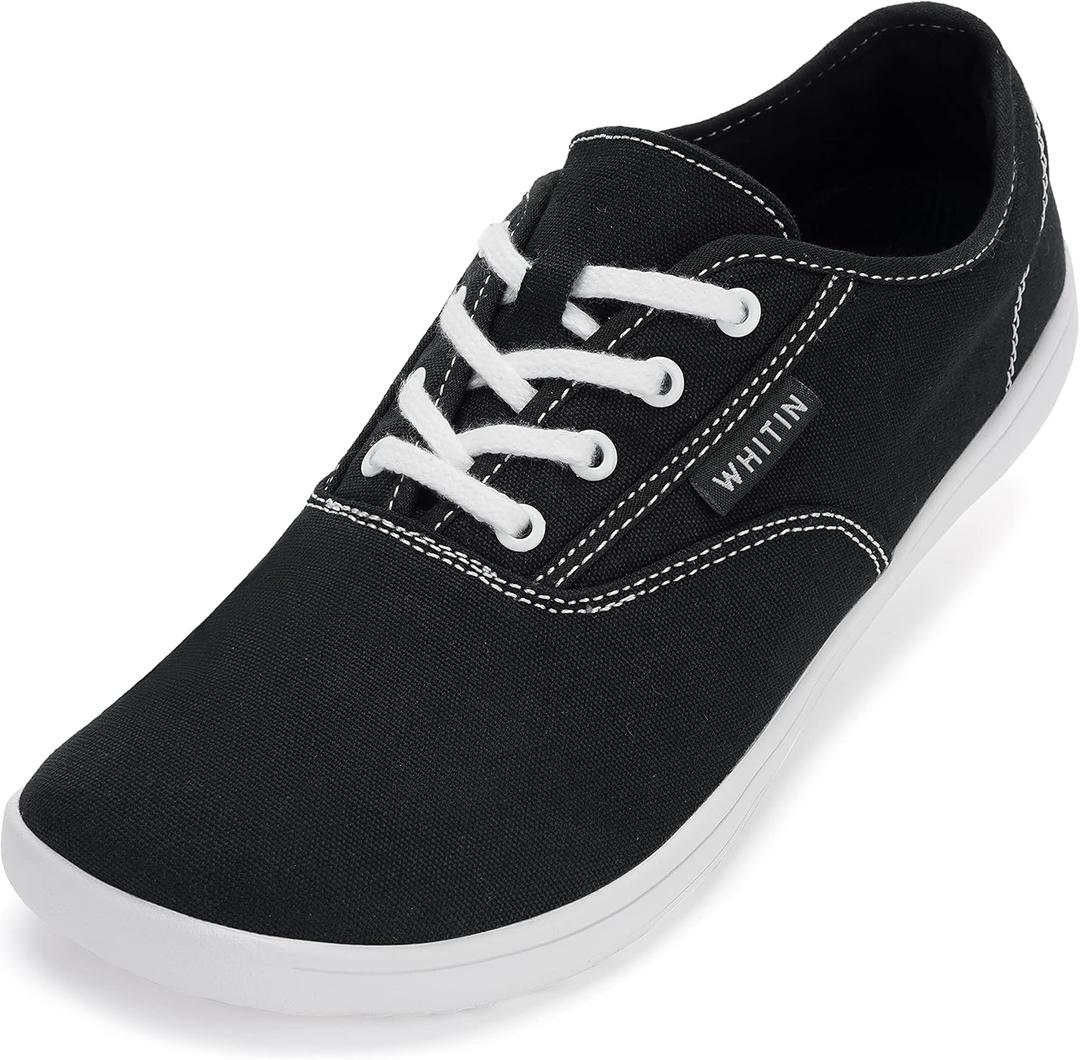 WHITIN Men's Wide Canvas Barefoot Sneakers | Zero Drop Sole | Minimalist Footwear