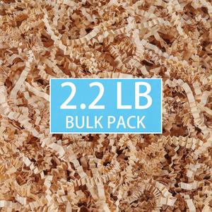 2.2 LB Kraft Shredded Paper for Gift Baskets, Effective Crinkle Paper and Basket Filler, Ideal for Gift Box Stuffing and Handmade Decoration, Birthdays, Weddings, Anniversaries, and All Occasions