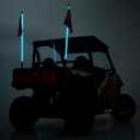 Rough Country 4' LED Whip Lights for UTV, ATV - Set of 2, 48" UTV LED Whips, Multi-Color RGB LEDs, 300 Patterns, Waterproof, Quick-Release Base