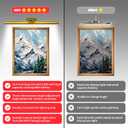 MQOUO 24.4" Wireless Picture Lights, Rechargeable Battery Art Display Light with Remote Control, Dimmable/Timer Off Dartboard Light, 3 Lighting Modes Full Metal Painting Display Lights (Gold-2Pack)