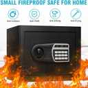 1.6 Cuft Safe Box, Home Safes with Fireproof Waterproof Bag, Anti-Theft Safety Box with Digital Keypad, Smart Alert System, Spare Keys, Removable Shelf, LED Light, Personal Document Safe