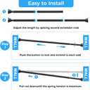 Shower Curtain Rod 31-76 Inch,7/8"Diameter Adjustable Spring Tension Curtain Rod No Drill,Matte Black Shower Tension Rod for Bathroom,Room Divider,Window,Anti-Rust Non-Slip 1-Pack