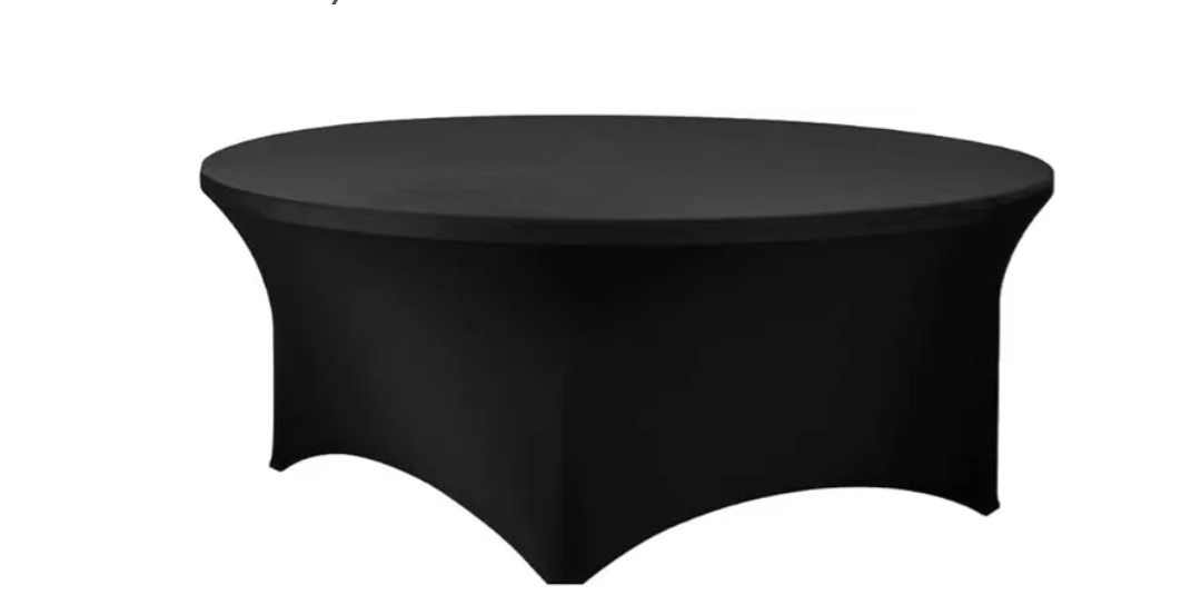 Case Stretch Spandex Table Covers (Black, 60 Inch Round)