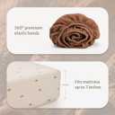 Blissful Diary Muslin Crib Sheets for Girl Boy, Boho Neutral Soft Cotton Baby Sheet for 52''x28'' Standard Crib Mattress, 2 Pack(Sunshine&Brown)