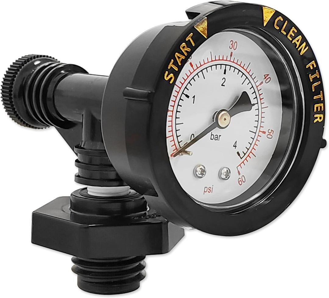 24850-0105 Air Relief Valve & Pressure Gauge Assembly Compatible with Sta-Rite System 3 Pool & Spa Cartridge Filters