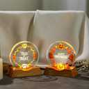 2Pcs Cute Halloween Night Light Decorations, Pumpkin Happy Halloween &Skull Trick or Treat Warm Light with LED Base,Spooky Indoor Desktop Decor(3.5x3.7inch)