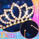 Kilshye Girls Princess Tiara Gold Rhinestone Tiaras Crystal Hair Accessories for Birthday (Gold)