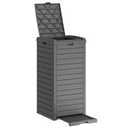 Waterproof Outdoor Trash Can with Lid, Plastic Outdoor Garbage Can with Drip Tray, Large Trash Can Outside for Patio, Garage, Pool, Garden, Backyard & Deck, Dark Gray (31 Gallon)