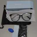 Gaoye Blue Light Blocking Glasses - Trending Round TR90 Frames, Metal Arms, UV400 Protection - Matching Soft Case (*1-light Black Frame/Transparent Lens)