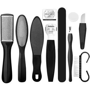 Professional Pedicure Foot Spa Set,10 in 1 Pedicure Set for Feet,Stainless Steel Foot Care Kit, Foot Rasp Dead Skin Remover Foot Pedicure Kit,Foot File Kit Foot Callus Remover (Black)