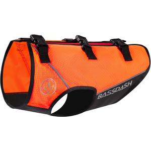BASSDASH Dog Safety Vest Lightweight Water Resistant Chest Protection Blaze Orange Reflective High Visibility for Hunting Outdoor (X-Large)