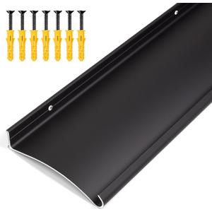 4" Extra-Wide Door Rain Drip Guard, 52" L Heavy Duty Aluminum Thickened Window Door Rain Deflector, Door Drip Cap, 0.8" Height Overhead Drip Edge (Black)