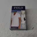 POLO RALPH LAUREN Men's 4d Flex Cooling Ventilation Cotton Modal V-Neck Undershirts (Large, White/Cruise Navy - 3 Pack)