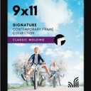 Americanflat 9x11 Picture Frame with Shatter-Resistant Glass - Signature Collection - Gallery-Style Frames Made of Engineered Wood - Photo Frame for Tabletop and Wall Display - Black