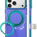 TORRAS OStand Air Cushion Case for iPhone 17 Pro Max (6.9), 360 Magnetic Stand, Compatible with MagSafe, Shockproof Airbag Protection, O3 Hue Series  Indigo Blue