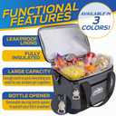 Collapsible Insulated Cooler Bag  6L Thermal Lunch Bag with Bottle Opener, 16 Can Capacity  Perfect For Camping, Picnics and Travel - Handles and Removable Shoulder Strap - By Outrav (Grey with Black Trim)