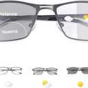 YIMI Photochromic Bifocal Reading Glasses UV Outdoor Sunglasses Computer Anti Blue Light Transition Eyeglasses for Men Women(Black, 2.00, multiplier_x)