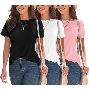 T-Shirts 3 Pack Black, Pink, White, Size M