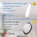 DLLT Flush Mount LED Ceiling Light: 32 Inch 5CCT (3000K-6000K) & Dimmable Ceiling Light Fixtures for Bedroom Hallway - 45W Modern Brushed Nickel Super Bright Kitchen Lighting Fixtures Ceiling