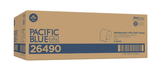 Pacific Blue Ultra Paper Towel Rolls, High Capacity Rooll, 7-7/8 Inch x 1150 Foot, White, 6 Count