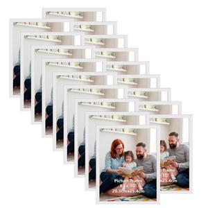 Giftgarden 8x10 Picture Frame Set of 18, Lightweight 8 by 10 Frames Bulk for Gallery Wall Photo Hanging and Tabletop Display, White