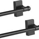 2 Pcs Magnetic Curtain Rods for Metal Door 16 to 28 Inch, 1/2" Multi-use Adjustable Appliance Magnetic Rod for Window Frames, Cabinets, Refrigerators, Dishwashers(Black)
