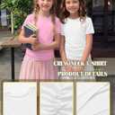 3 Pack Girls Short Sleeve T Shirts Slim Fit Tees Ruched Side Summer Basic Tops for Kids 5-14 Years Back to School