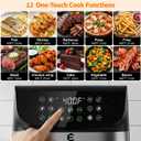 9.5Qt Large Air Fryer Oven, 12 Digital Preset Airfryer Toaster Oven Combo with Touchscreen, Non Toxic Stainless Steel Air Fryer with Viewing Window, XL Capacity Basket Style Airfryer for Family, Black, 9.5 Quart
