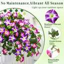 Yastouay Artificial Flowers for Outdoors, 4PCS Mixed Color Artificial Petunias UV Resistant Fake Flowers, Realistic Outdoor Faux Silk Flowers Plants for Outside Garden Porch Patio Spring Summer Decor