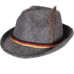 Swiss, German Alpine Bavarian Oktoberfest Felt Hat Cap w/Feathers, Adult, Unisex