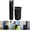 Bitubi 2Pcs Water Softener Cover, Outdoor Softener Tank/Filter Cover + Brine Tank Cover,Upgraded Top with Adjustable Transparent PVC Window, All Weather Protection, Black, 64''H(2 Pcs/Split-type)