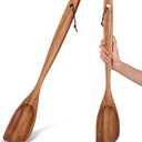FillTouch 24 Inch Large Wooden Spoon for Cooking, Acacia Natural Wood Corner Spoon with Long Handle, Versatile Wood Spoons for Stirring, Flipping, Serving, Scraping