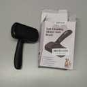 Dipoo Self Cleaning Shedding Brush - Skin Friendly Grooming Tool for Dogs, Cats, and Puppies, Deshedding and Hair Removal for Long and Short Haired Pets, Black