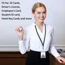 400 Pack Neck Lanyard Bulk with ID Card Holder Lanyards for ID Badges Vertical Name Badge ID Card Holders Flat Neck Lanyards with Clip for Nurses Teacher Students, Black