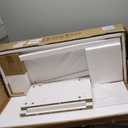 31.5" W Coffee Bar Cabinet with Outlets, 2-Door Farmhouse Console Table Sofa Storage Cabinet Narrow Buffet Sideboard for Kitchen, Pantry, Entryway, Hallway, Dining (Walnut White)