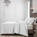 R.SHARE White Queen Size Quilt Bedding Sets with Pillow Shams, Boho Full Lightweight Soft Bedspread Coverlet, Quilted Blanket Thin Comforter Bed Cover for All Season, 3 Pieces, 90x90 inches